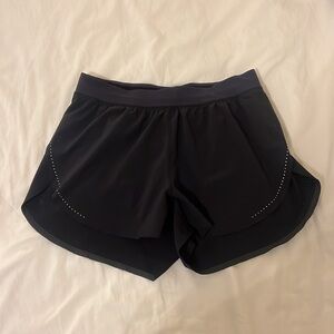 Lululemon Athletica Black Athletic Shorts with Curved Hem